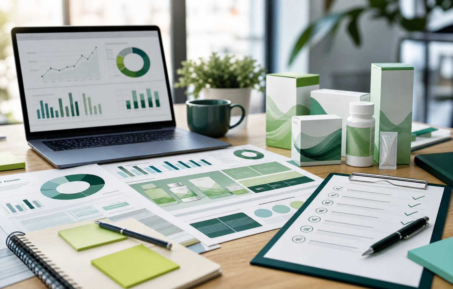 Generated visual of market evidence and portfolio planning workspace