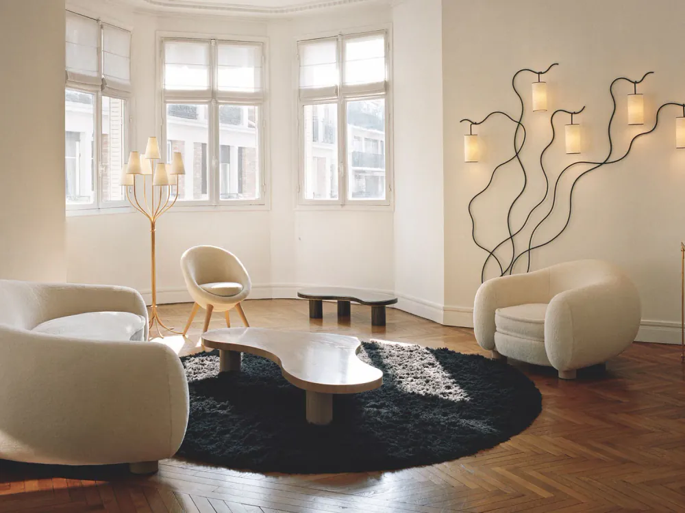 Maison Royère interior with collectible furniture