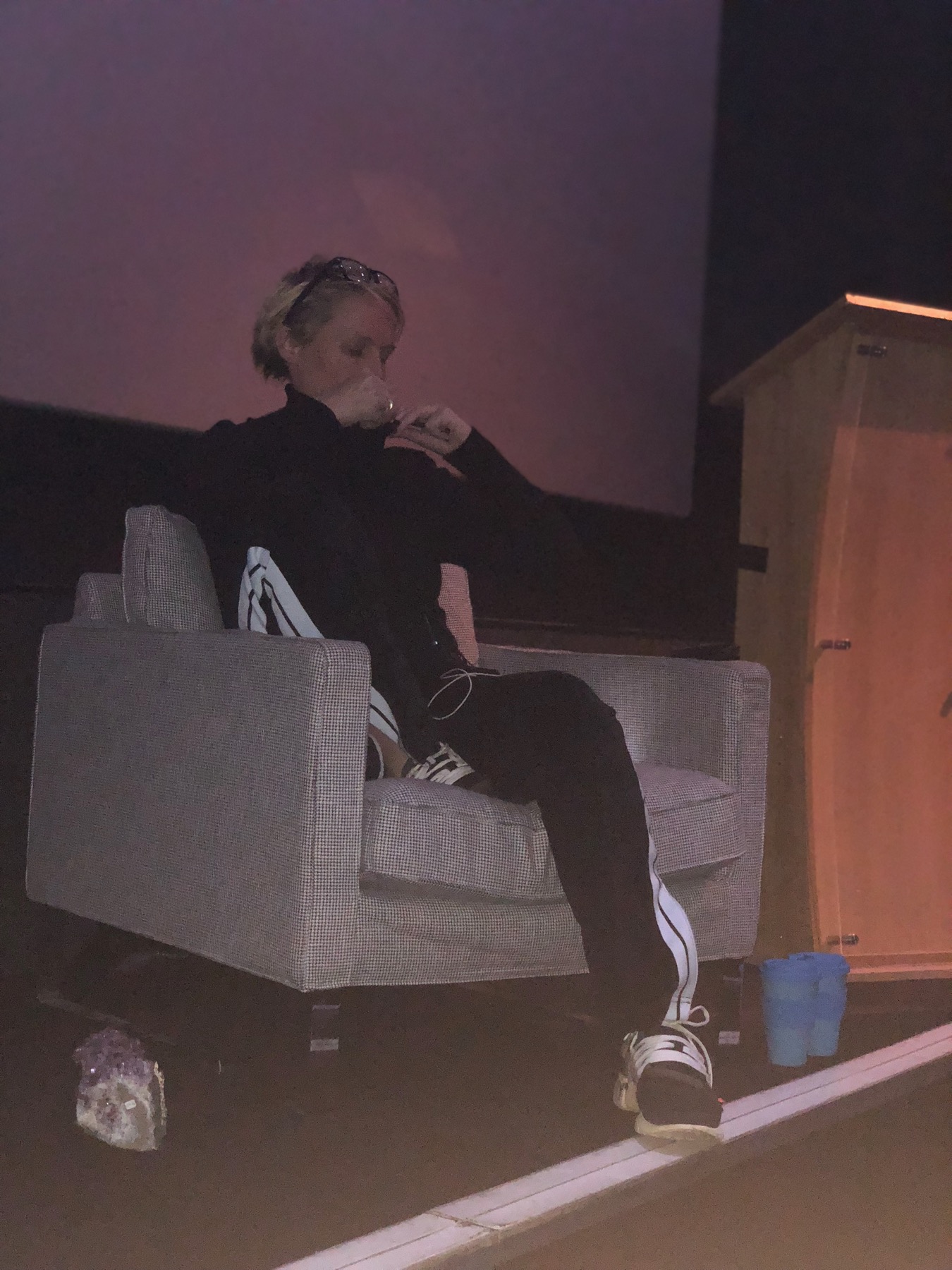 Amy Thomson speaking on stage at MYOB London