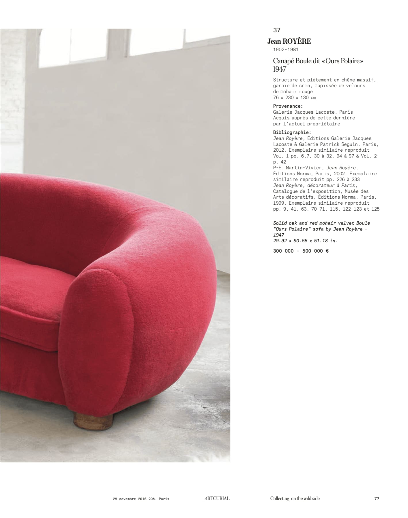 Maison Royère Ours Polaire auction sale result