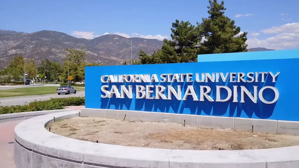 California State University San Bernardino campus sign